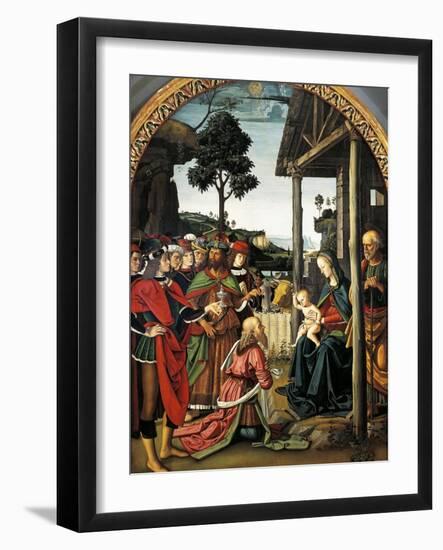 Adoration of Magi, 1476-Pietro Perugino-Framed Giclee Print