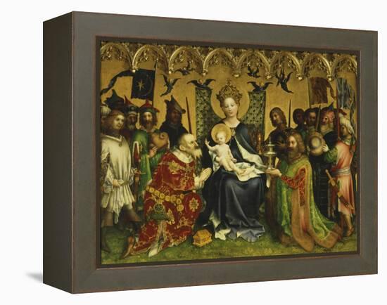 Adoration of Magi, Central Panel of Adoration of Magi Triptych, Circa 1445-Stefan Lochner-Framed Premier Image Canvas