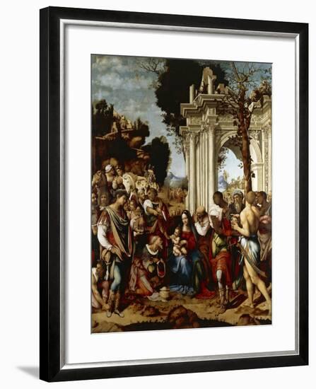 Adoration of Magi-Cesare da Sesto-Framed Giclee Print