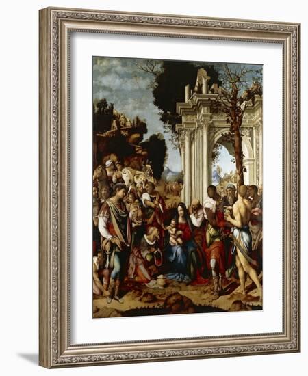 Adoration of Magi-Cesare da Sesto-Framed Giclee Print