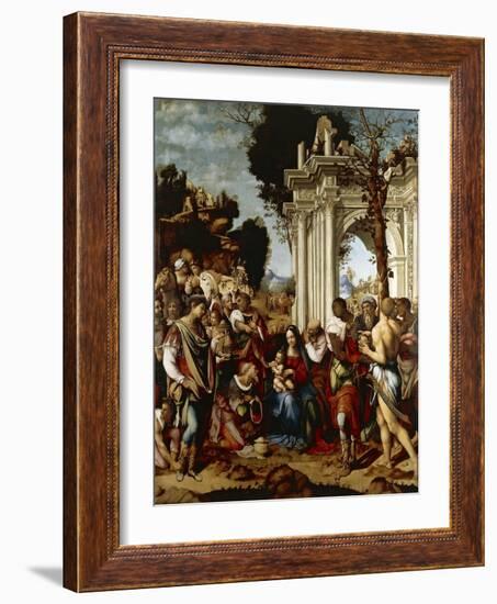 Adoration of Magi-Cesare da Sesto-Framed Giclee Print