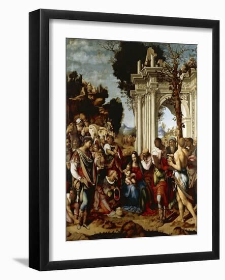 Adoration of Magi-Cesare da Sesto-Framed Giclee Print