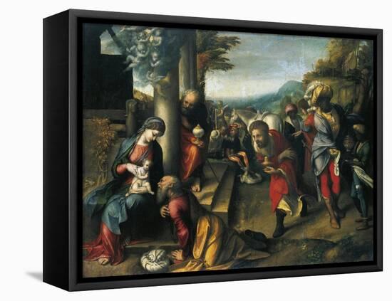 Adoration of Magi-Antonio Allegri Da Correggio-Framed Premier Image Canvas