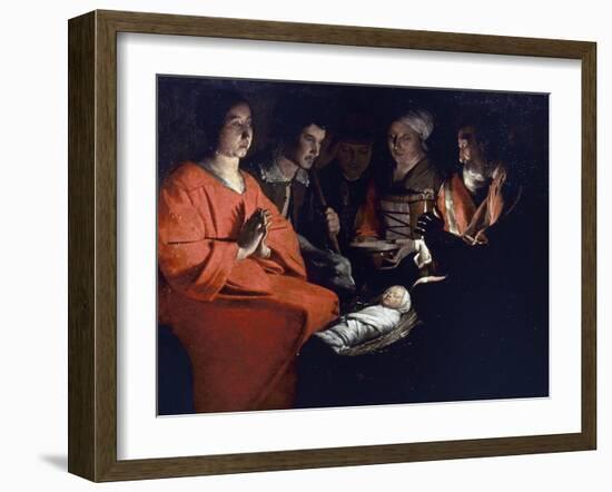 Adoration Of Shepherds-Georges de La Tour-Framed Giclee Print