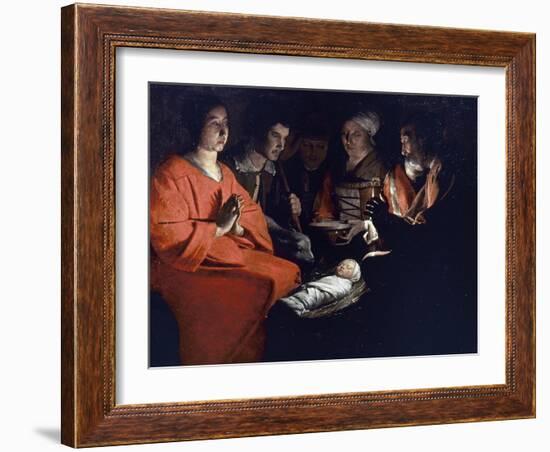 Adoration Of Shepherds-Georges de La Tour-Framed Giclee Print