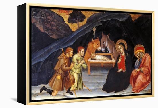 Adoration of Shepherds-Taddeo di Bartolo-Framed Premier Image Canvas