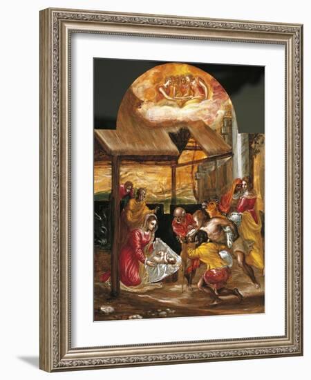 Adoration of Shepherds-El Greco-Framed Giclee Print