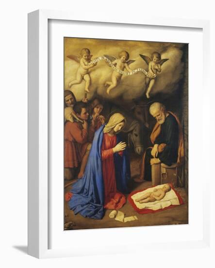 Adoration of Shepherds-Giovanni Battista Salvi da Sassoferrato-Framed Giclee Print