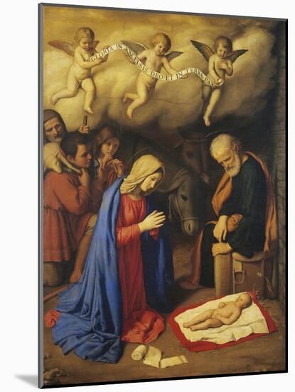 Adoration of Shepherds-Giovanni Battista Salvi da Sassoferrato-Mounted Giclee Print