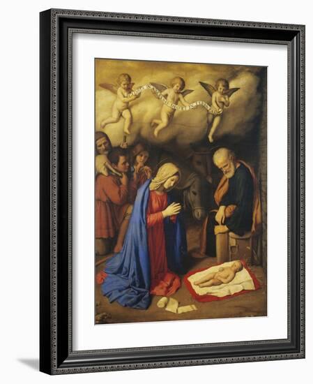 Adoration of Shepherds-Giovanni Battista Salvi da Sassoferrato-Framed Giclee Print