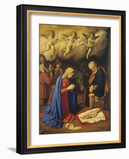 Adoration of Shepherds-Giovanni Battista Salvi da Sassoferrato-Framed Giclee Print