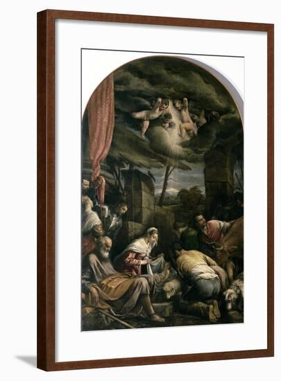 Adoration of Shepherds-Jacopo Bassano-Framed Giclee Print