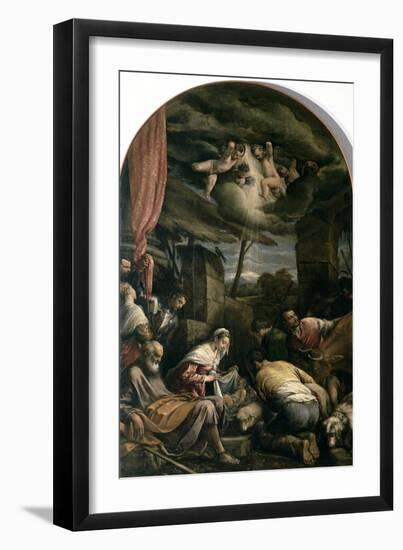 Adoration of Shepherds-Jacopo Bassano-Framed Giclee Print