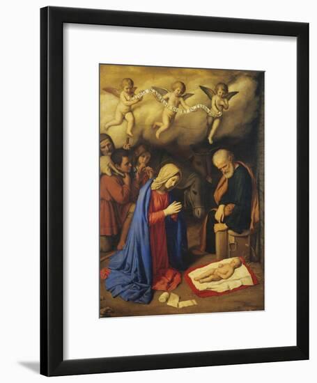 Adoration of Shepherds-Giovanni Battista Salvi da Sassoferrato-Framed Giclee Print