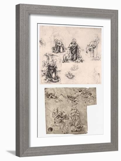 Adoration of the Child, C1483-Leonardo da Vinci-Framed Giclee Print