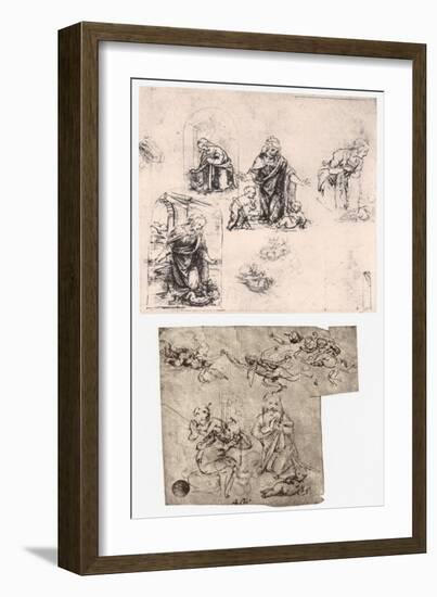 Adoration of the Child, C1483-Leonardo da Vinci-Framed Giclee Print