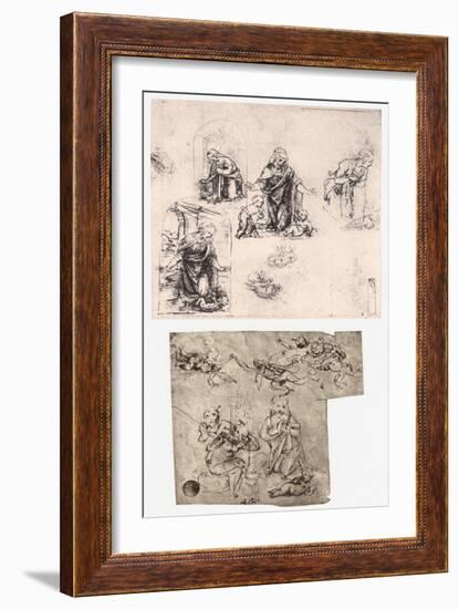 Adoration of the Child, C1483-Leonardo da Vinci-Framed Giclee Print