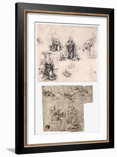 Adoration of the Child, C1483-Leonardo da Vinci-Framed Giclee Print