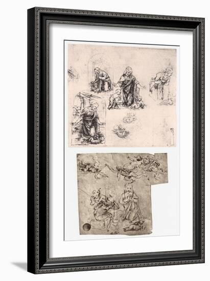 Adoration of the Child, C1483-Leonardo da Vinci-Framed Giclee Print