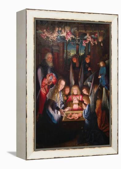 Adoration of the Christ Child-Jan Joest of Kalkar (Follower of)-Framed Stretched Canvas