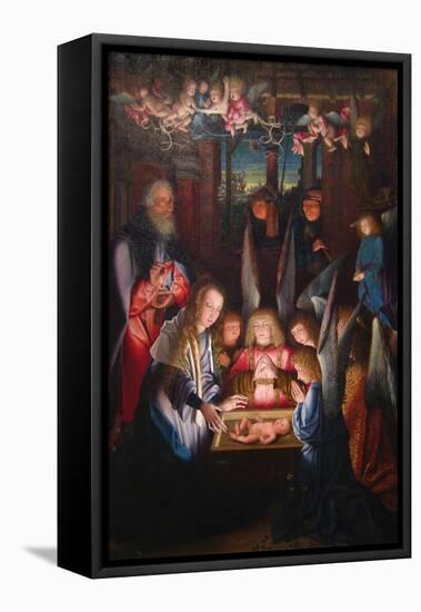 Adoration of the Christ Child-Jan Joest of Kalkar (Follower of)-Framed Stretched Canvas