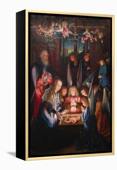 Adoration of the Christ Child-Jan Joest of Kalkar (Follower of)-Framed Stretched Canvas