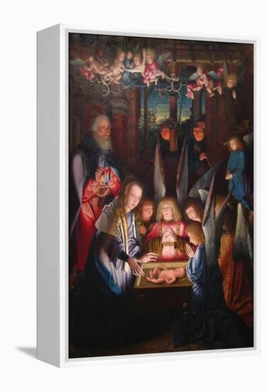 Adoration of the Christ Child-Jan Joest of Kalkar (Follower of)-Framed Stretched Canvas