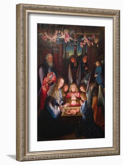 Adoration of the Christ Child-Jan Joest of Kalkar (Follower of)-Framed Art Print