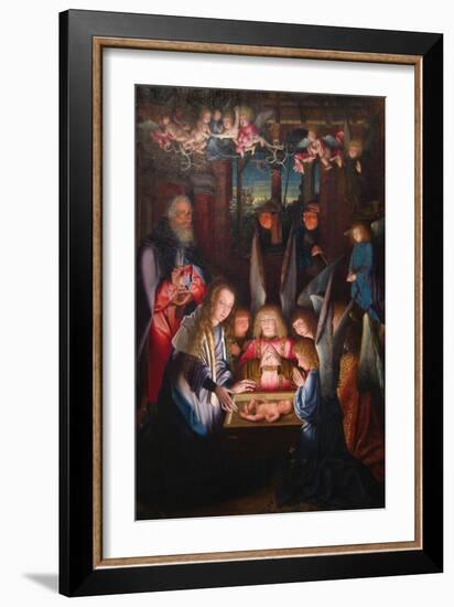 Adoration of the Christ Child-Jan Joest of Kalkar (Follower of)-Framed Art Print