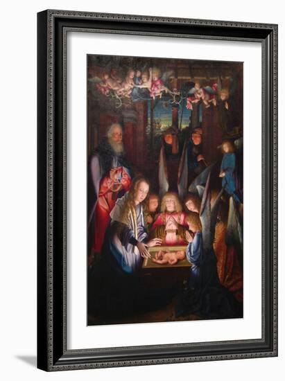 Adoration of the Christ Child-Jan Joest of Kalkar (Follower of)-Framed Art Print