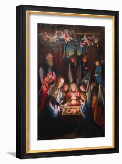 Adoration of the Christ Child-Jan Joest of Kalkar (Follower of)-Framed Art Print