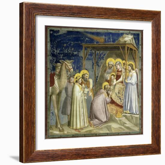 Adoration of the Kings, c.1303-10-Giotto di Bondone-Framed Giclee Print