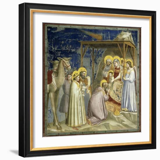 Adoration of the Kings, c.1303-10-Giotto di Bondone-Framed Giclee Print