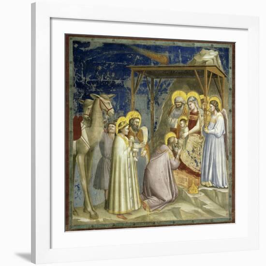 Adoration of the Kings, c.1303-10-Giotto di Bondone-Framed Giclee Print