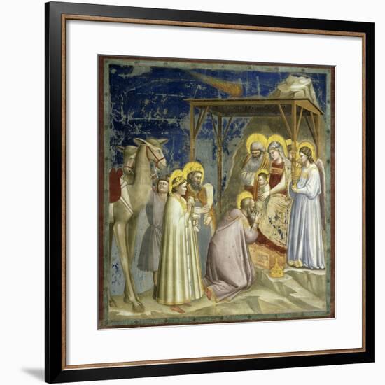 Adoration of the Kings, c.1303-10-Giotto di Bondone-Framed Giclee Print