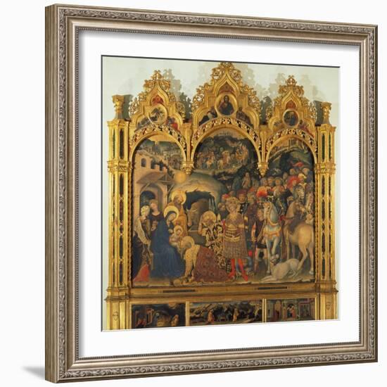 Adoration of the Magi, 1423-Gentile da Fabriano-Framed Giclee Print