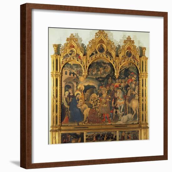 Adoration of the Magi, 1423-Gentile da Fabriano-Framed Giclee Print