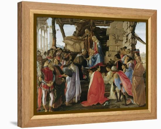 Adoration of the Magi (1475)-Sandro Botticelli-Framed Premier Image Canvas