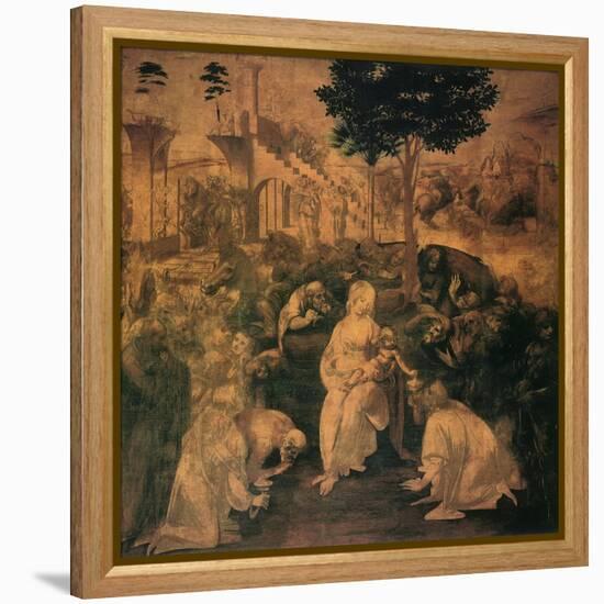 Adoration of the Magi, 1481-Leonardo da Vinci-Framed Premier Image Canvas