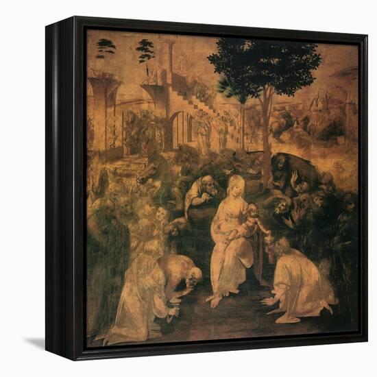 Adoration of the Magi, 1481-Leonardo da Vinci-Framed Premier Image Canvas
