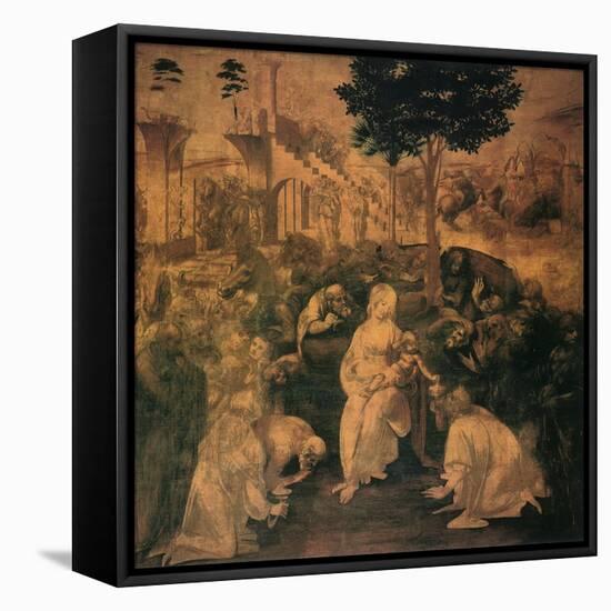 Adoration of the Magi, 1481-Leonardo da Vinci-Framed Premier Image Canvas