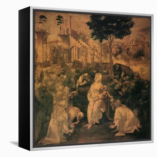 Adoration of the Magi, 1481-Leonardo da Vinci-Framed Premier Image Canvas