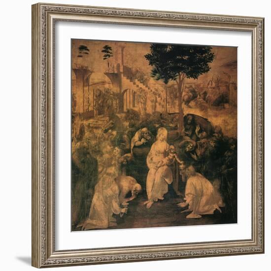 Adoration of the Magi, 1481-Leonardo da Vinci-Framed Giclee Print