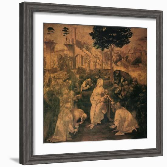 Adoration of the Magi, 1481-Leonardo da Vinci-Framed Giclee Print