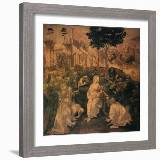 Adoration of the Magi, 1481-Leonardo da Vinci-Framed Giclee Print