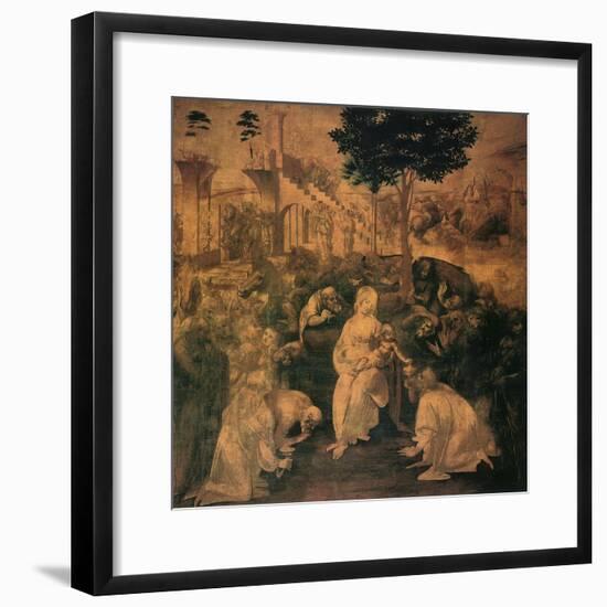 Adoration of the Magi, 1481-Leonardo da Vinci-Framed Giclee Print