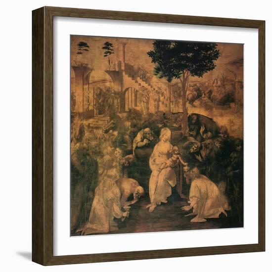 Adoration of the Magi, 1481-Leonardo da Vinci-Framed Giclee Print