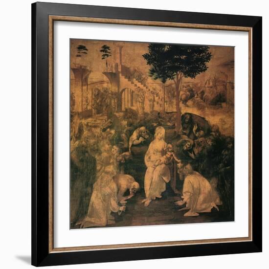 Adoration of the Magi, 1481-Leonardo da Vinci-Framed Giclee Print