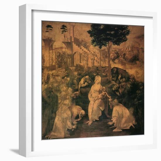 Adoration of the Magi, 1481-Leonardo da Vinci-Framed Giclee Print