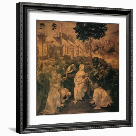 Adoration of the Magi, 1481-Leonardo da Vinci-Framed Giclee Print